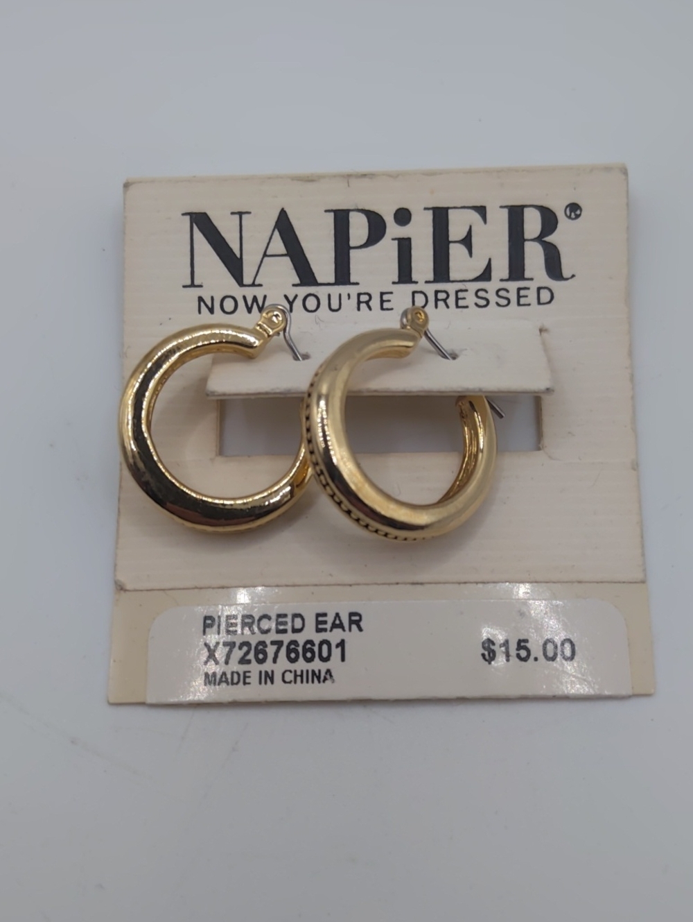 Napier Hoop Earrings Gold Tone
